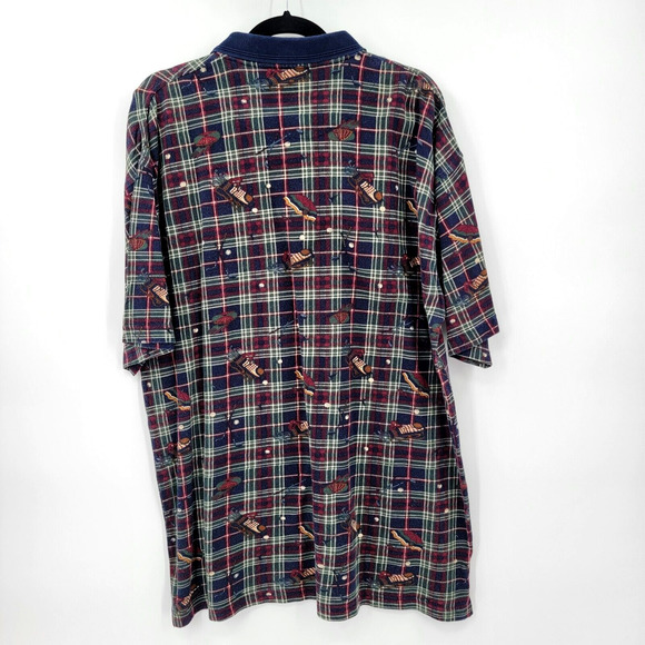 Jos J Oliver Men's L Vintage Golf Navy Print SS Polo shirt - Picture 5 of 8